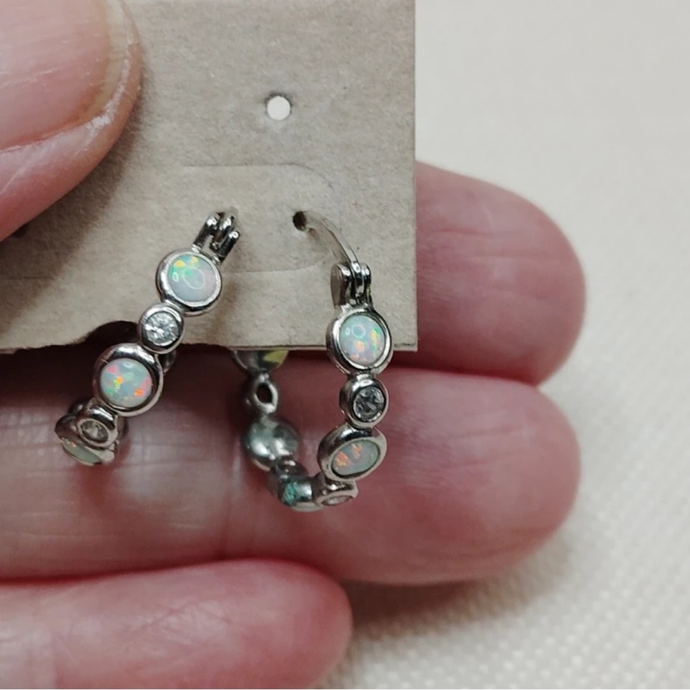 Silver Jeans Opalescent and Crystal Earrings